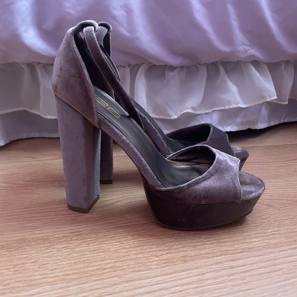 Velvet Platform Heels